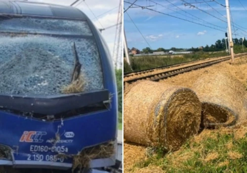 Pociąg z Bielska-Białej zderzył się z ciągnikiem na przejeździe. Ranny maszynista, są utrudnienia