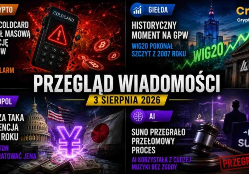Przegląd wiadomości: Krypto, Giełda, AI, Geopolityka