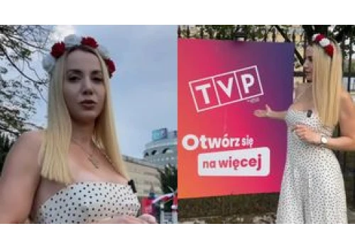 Marianna Schreiber grzmiała pod siedzibą TVP. Rosyjskie powitanie, udawany akcent i 