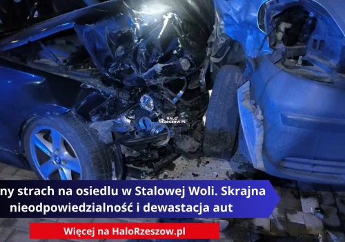 Nocny strach na osiedlu w Stalowej Woli. Skrajna nieodpowiedzialność i dewastacja aut