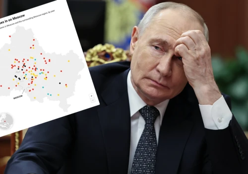 Mapa pokazuje skalę ukraińskich ataków na Moskwę. 