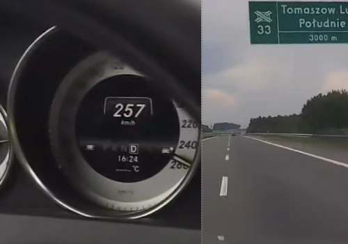 257 km/h na S17. Kierowca Mercedesa sam opublikował nagranie, został namierzony przez policjantów