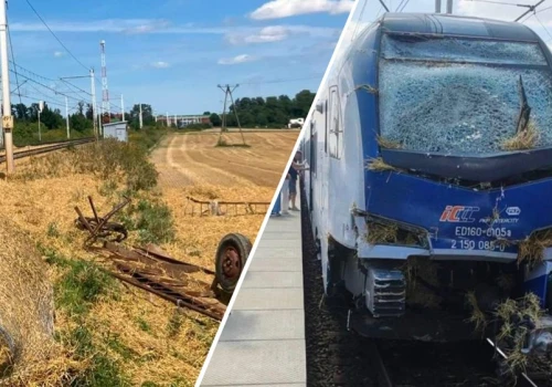 Czarlin. Zderzenie ciągnika z pociągiem PKP Intercity, kierujący na podwójnym gazie