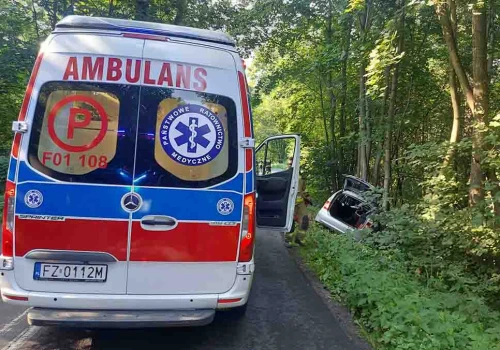 Wypadek pod Zieloną Górą. Kierowca uciekł zostawiając ranną pasażerkę