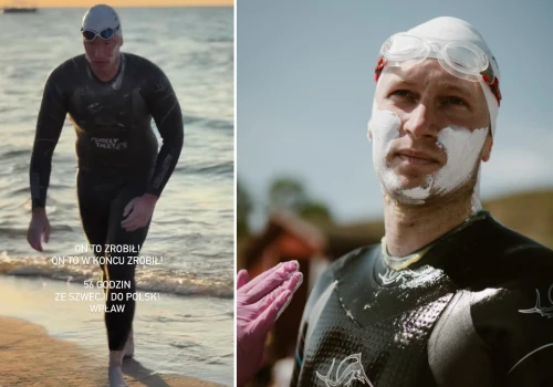 Bartek Kubkowski przepłynął Bałtyk wpław. 31-latek z Giżycka wspierał Cancer Fighters