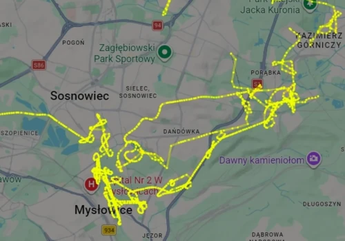 Śmigłowiec nad Mysłowicami i Sosnowcem. Tauron sprawdzał stan sieci elektroenergetycznej