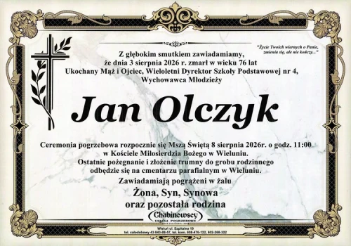Zmarł Jan Olczyk, wieloletni dyrektor Szkoły Podstawowej nr 4 w Wieluniu