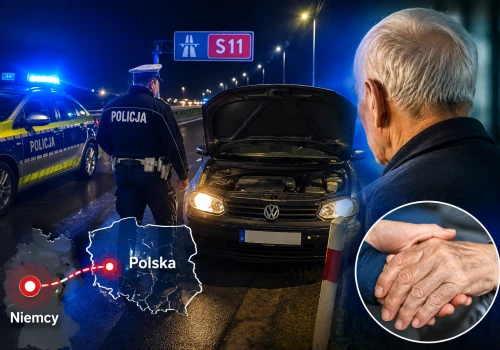 Szczęśliwy finał poszukiwań. Zabrakło mu paliwa na S11- Policjanci odkryli, że 84-letni kierujący z Niemiec jest osobą zaginioną i szuka go rodzina.