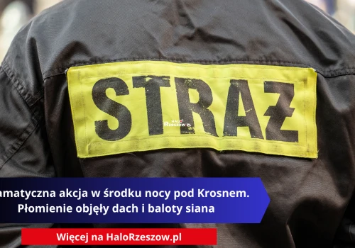 Dramatyczna akcja w środku nocy pod Krosnem. Płomienie objęły dach i baloty siana