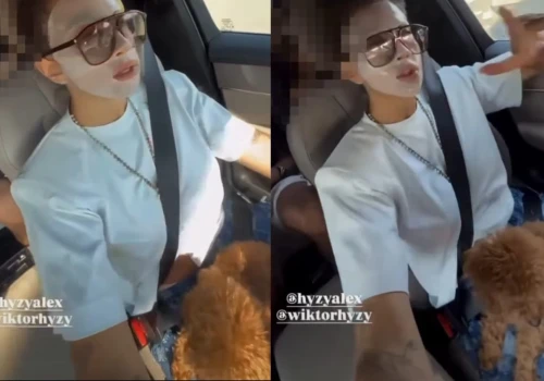 Pies na kolanach, telefon w ręce! Tak Maja Hyży prowadzi samochód, nagrywając relację na Instagramie