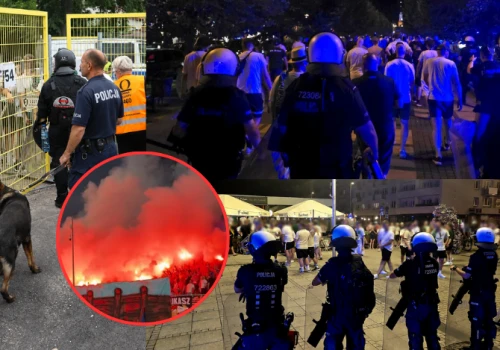 Race na trybunach i zatrzymany kibic Hammarby. Policja podsumowała mecz Rakowa