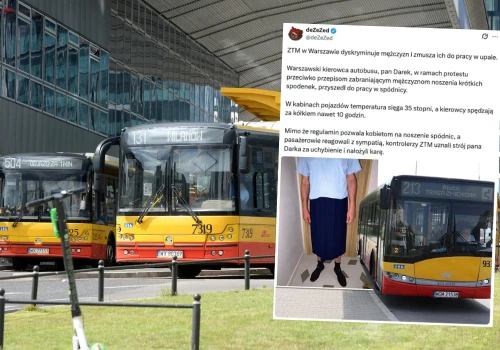 Warszawa: kierowca autobusu w proteście przeciwko zakazowi krótkich spodenek przyszedł w spódnicy