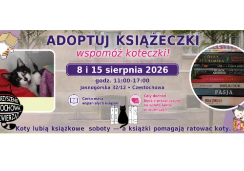 Stowarzyszenie Częstochowa dla Zwierząt organizuje książkowy bazarek. Dochód zostanie przeznaczony na pokrycie kosztów leczenia kocich podopiecznych