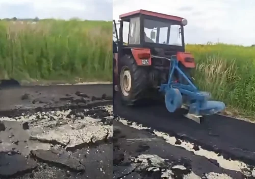 Ciągnikiem z pługiem zniszczył świeży asfalt w Gliwicach. Policja zatrzymała 60-latka