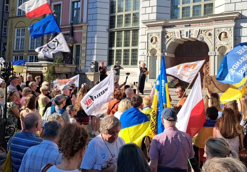 Gdańsk: Protest przeciwko agresji wobec obywateli Ukrainy