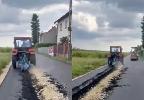 Mieszkańcy czekali na asfalt latami. Jedna przejażdżka rolnika zniszczyła wszystko