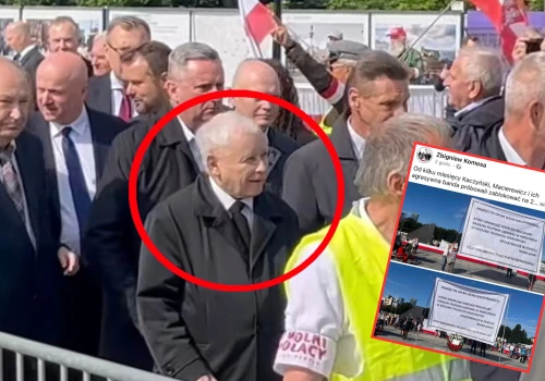 Ogromny transparent pod pomnikiem smoleńskim. Kaczyński musiał go widzieć. „Blokowali go”