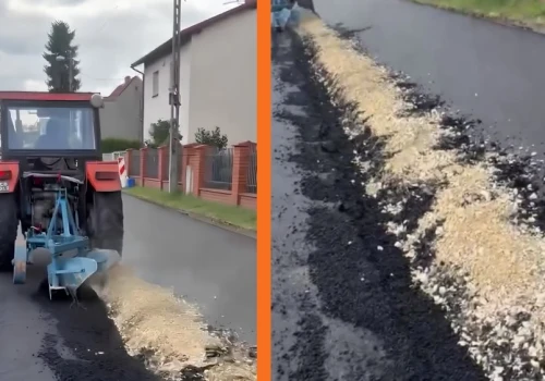 Rolnik zaorał nowy asfalt w Gliwicach. Tymczasem sieć wrze od 