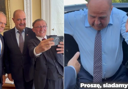 Tusk odwiedził plan serialu „Ranczo”. Żartował z Nawrockiego