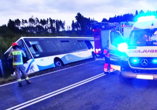 Chwile grozy pod Ustką. Autobus w rowie, pasażerowie uwięzieni