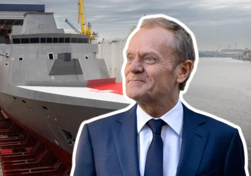 Donald Tusk przywitał nową fregatę ORP Wicher. 