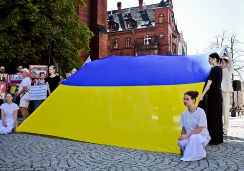 Spotkanie na legnickim Rynku z okazji Dnia Niepodległości Ukrainy