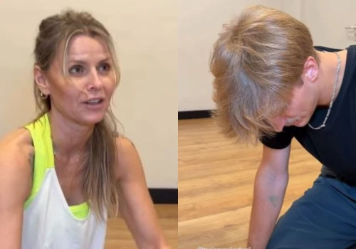 Pierwszy trening Mandaryny, a partner 