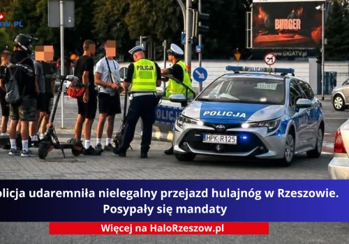 Policja udaremniła nielegalny przejazd hulajnóg w Rzeszowie. Posypały się mandaty