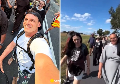 To ona towarzyszy Tomaszowi Wolnemu na pielgrzymce. Jest nagranie