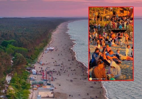 Nagranie z plaży w Stegnie. 