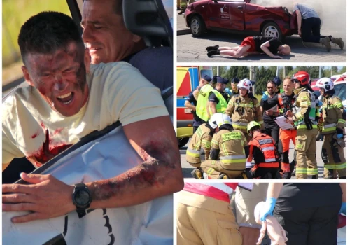 Ciężarówka wojskowa wjechała w osobówki i autobus na A1 w Mszanie. Ćwiczenia Taran 2026 ze służbami z Polski i Czech