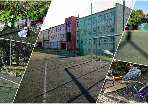 Śmietnisko, libacje i dewastacje na osiedlowym boisku. „Obszar generuje wyjątkowe trudności w utrzymaniu czystości i porządku”