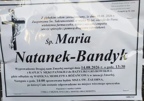 Zmarła Maria Natanek-Bandyk. Burmistrz żegna farmaceutkę