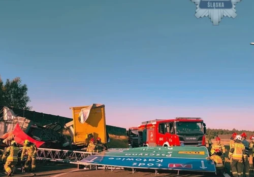 A1 w Żorach zablokowana w kierunku Łodzi. Ciężarówka wypadła z drogi
