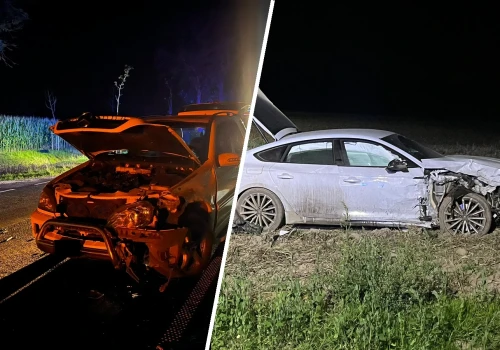 Kolizja z udziałem dwóch samochodów