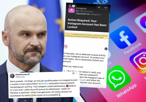 Konto Brzoski na Instagramie zostało zablokowane chwilę po tym, jak skrytykował pracowników Meta