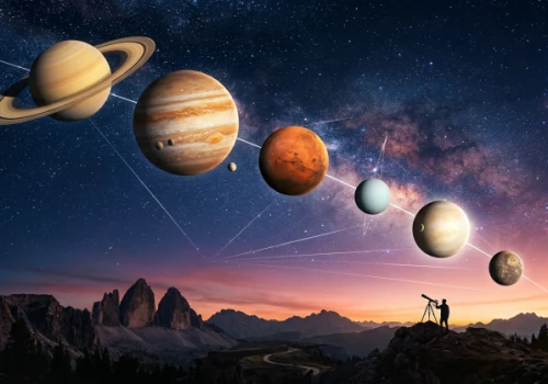 Geometria Układu Słonecznego: sześć planet w jednej linii nad horyzontem