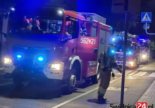Wyczuwalny zapach gazu na ulicy Kościuszki w Strzegomiu. Na miejsce skierowano cztery zastępy straży pożarnej