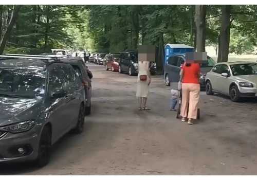Samochodowy armagedon w Parku Julianowskim. Niemal 100 aut wjechało do parku podczas biegu