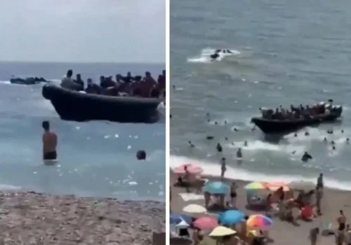 Łódź pełna migrantów wpłynęła na hiszpańską plażę. Turyści uciekali w popłochu