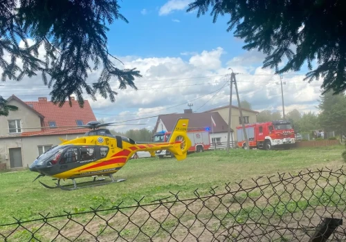 Groźny wypadek podczas prac w Lotyniu. Na miejscu lądował śmigłowiec LPR