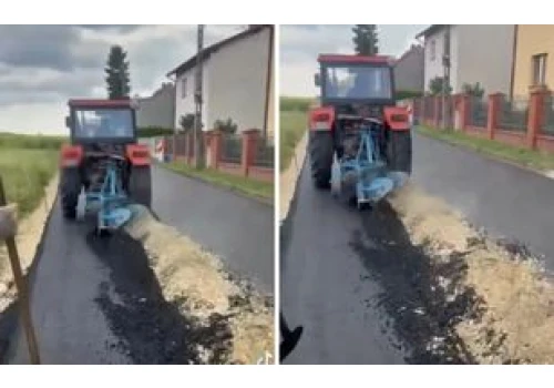 Rolnik z Gliwic przyznaje, że zniszczył asfalt. 
