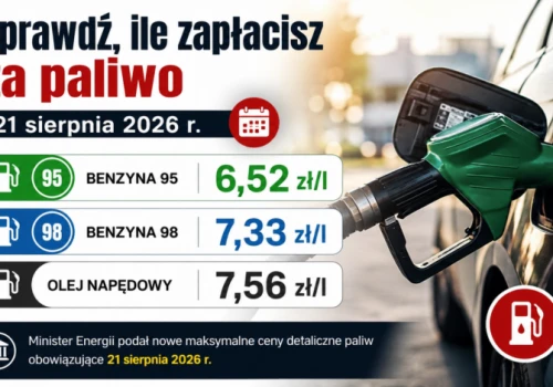 Sprawdź, ile zapłacisz za paliwo 21 sierpnia 2026 r.