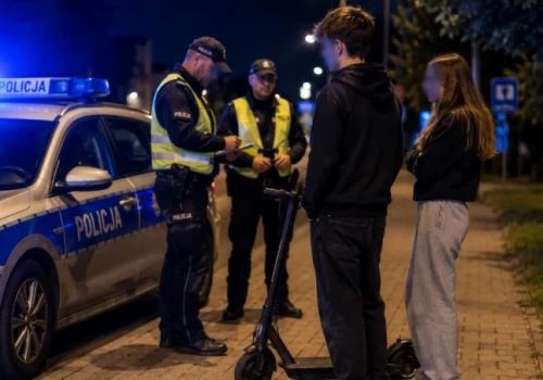 Pościg za nastolatkami na hulajnodze. Byli pijani, a na widok policji zaczęli uciekać