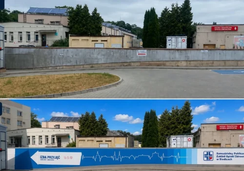 Nowy mural przy siedleckim szpitalu. Ma też pomóc pacjentom trafić do Izby Przyjęć