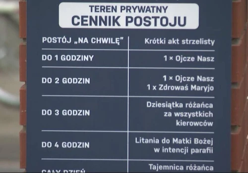„Ojcze Nasz” zamiast złotówki. Niezwykły cennik parkingu