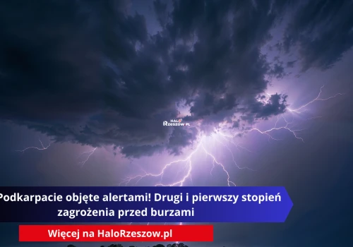 Całe Podkarpacie objęte alertami! Drugi i pierwszy stopień zagrożenia przed burzami