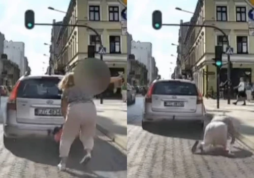 Przechodziła poza przejściem. Zahaczyła torbą o hak holowniczy…