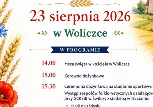 Dożynki Gminne w Woliczce już jutro! Święto Plonów Gminy Świlcza z korowodem, występami i zabawą taneczną