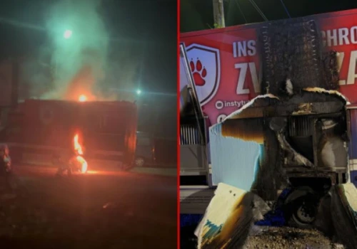 Nocny pożar samochodu DIOZ na Podhalu. „Górale nas podpalili”